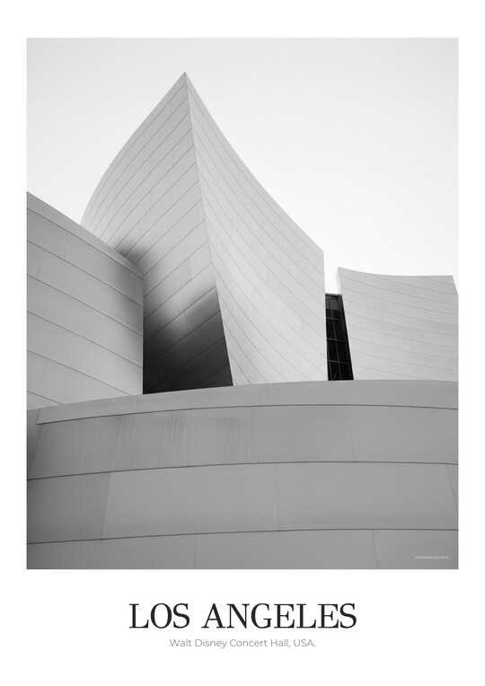 Walt Disney Concert Hall - Black & White Architecture Poster