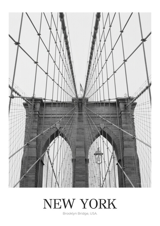 Brooklyn Bridge - Black & White Architecture Poster