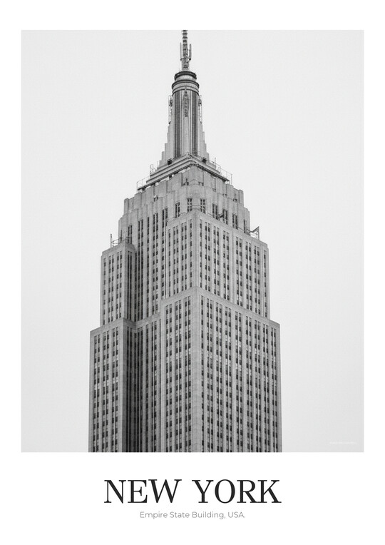 Empire State Building - Black & White Architecture Poster