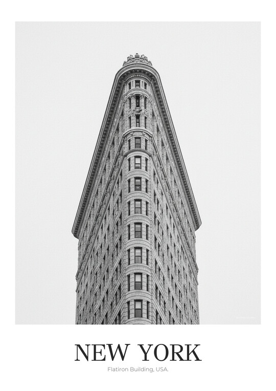 Flatiron Building - Black & White Architecture Poster