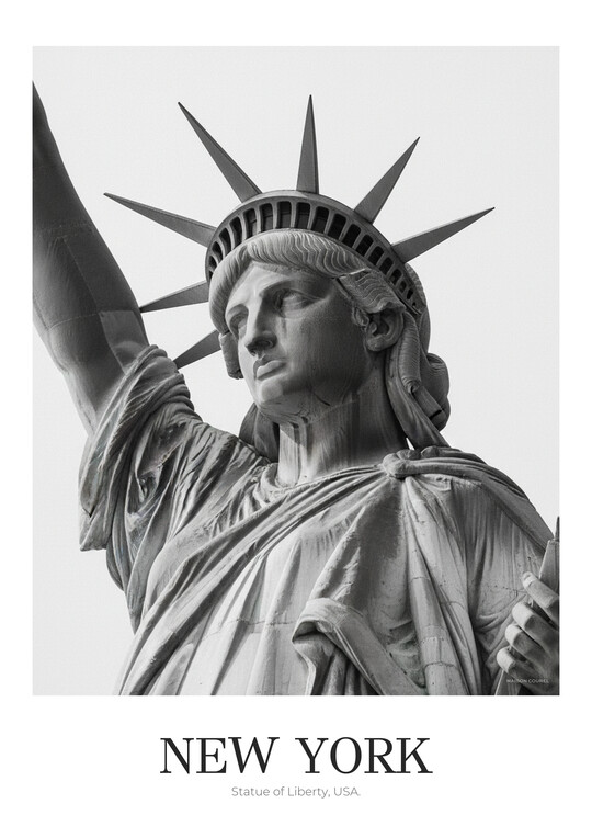 Statue of Liberty - Black & White Architecture Poster