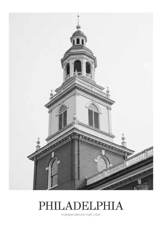 Independence Hall - Black & White Architecture Poster