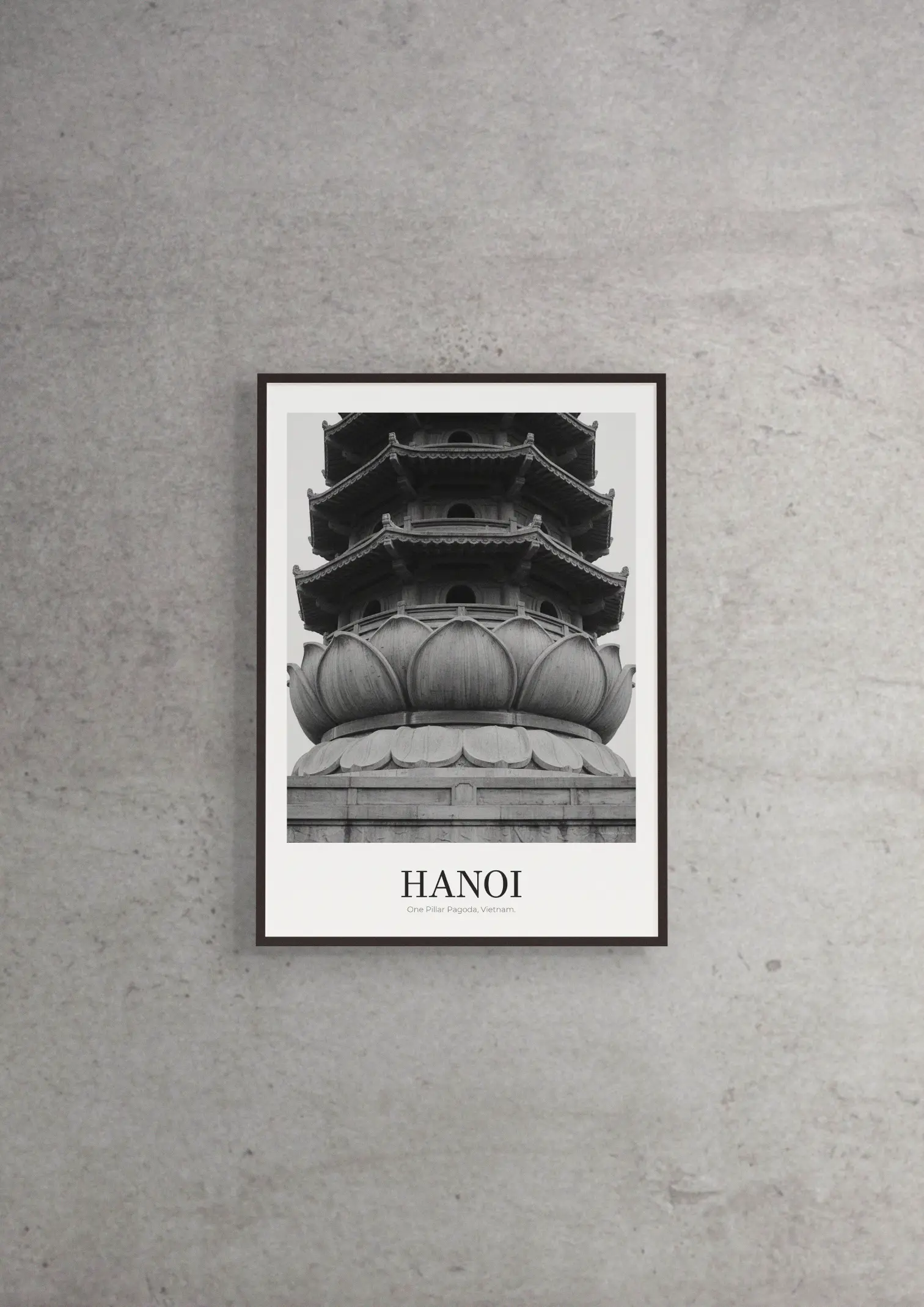 One Pillar Pagoda - Classic Framed Architecture Print