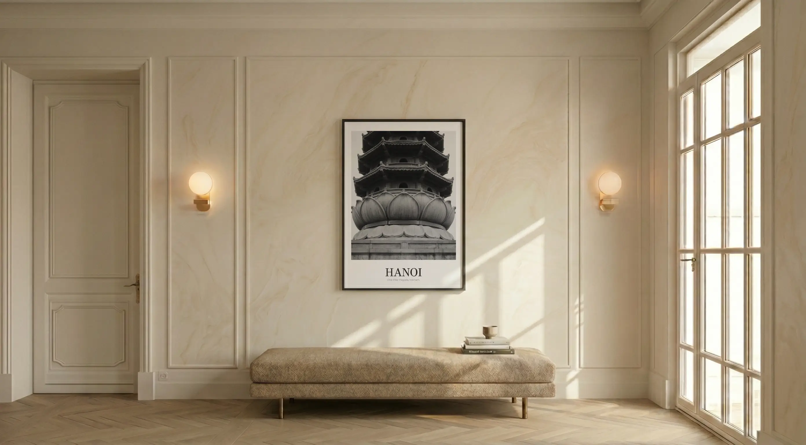 One Pillar Pagoda - Classic Framed Architecture Print